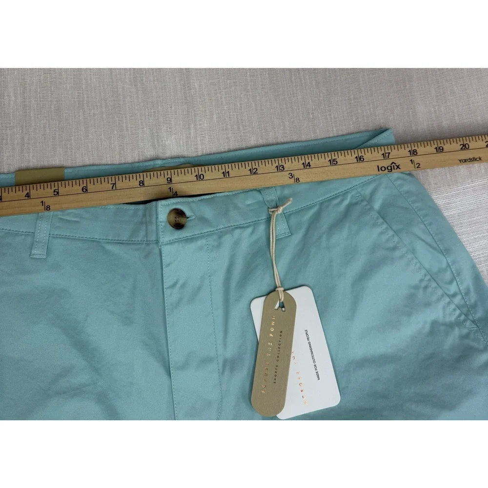 Across The Pond Men's Slim Stretch Chino Shorts Sz‎ 34 Seafoam Green NWT